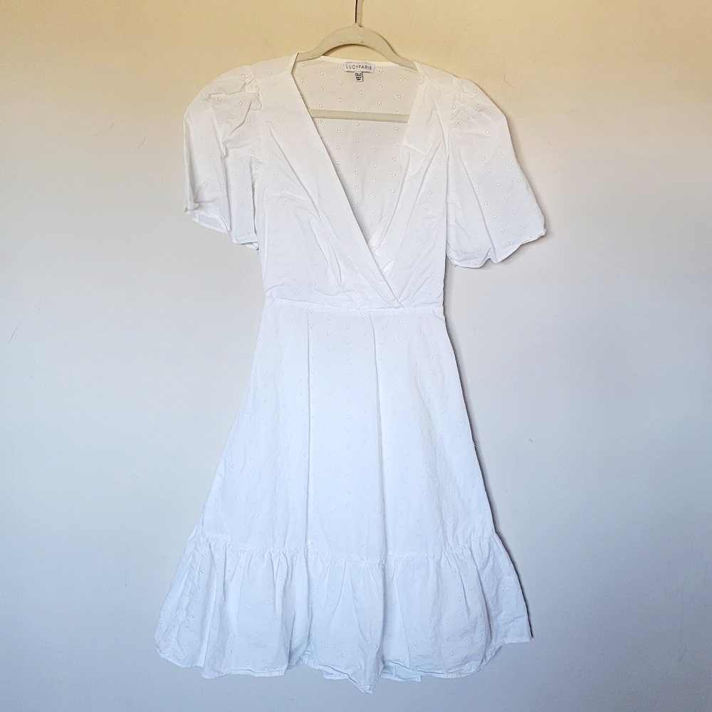 Lucy Paris Mona Dress in White - Picture 4 of 8